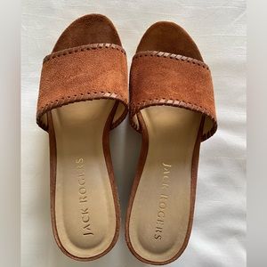 Jack Rogers Palmer Suede Slide Wedges 7.5M Excellent Condition